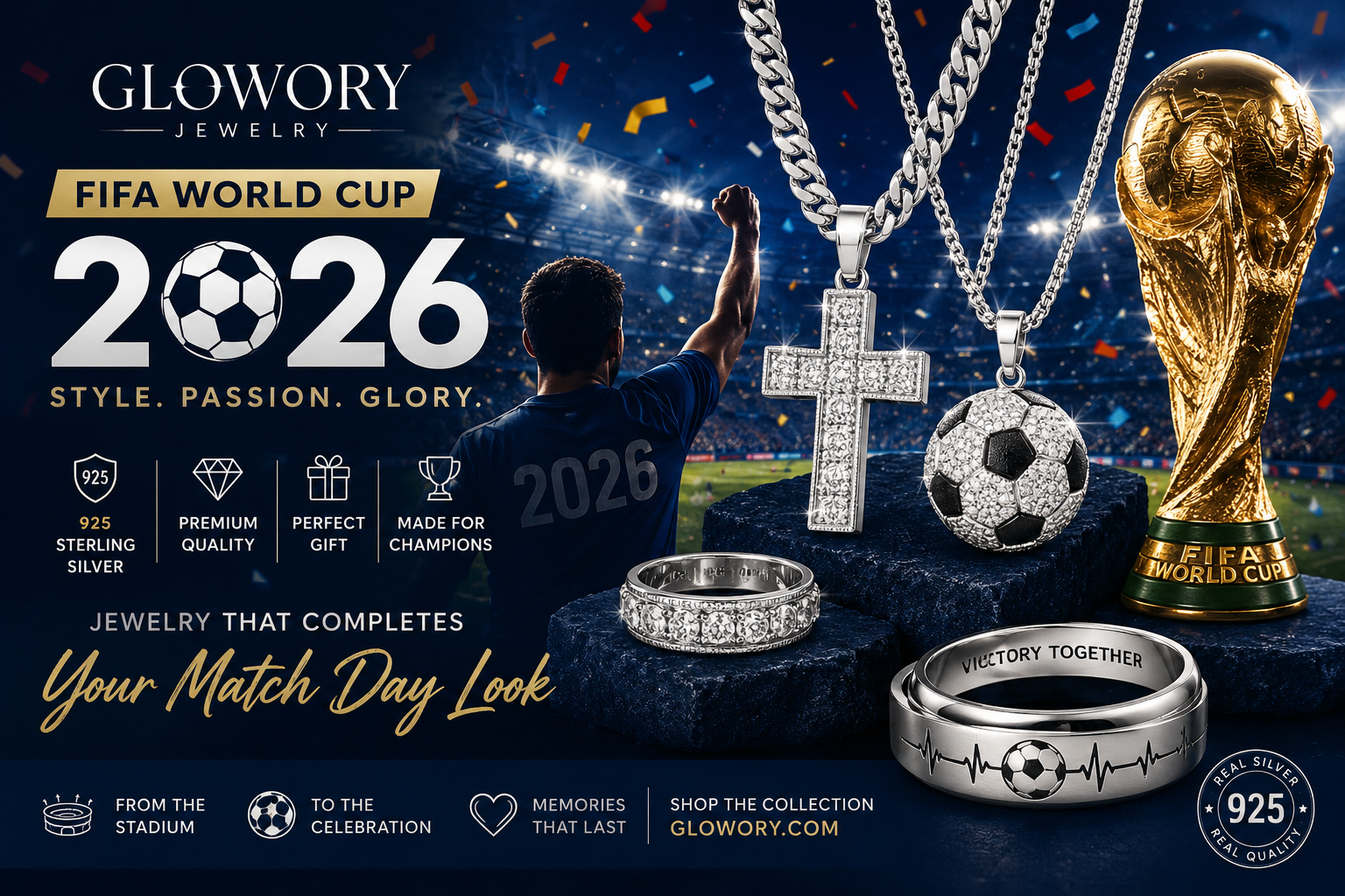 Celebrate FIFA World Cup 2026 with Stylish Sterling Silver Jewelry