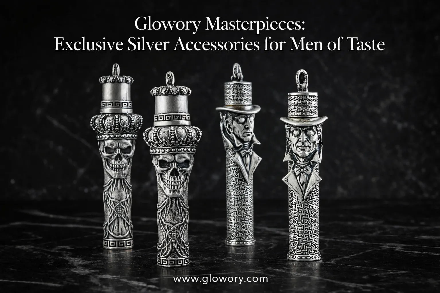 Glowory Masterpieces: Exclusive Silver Accessories for Men of Taste
