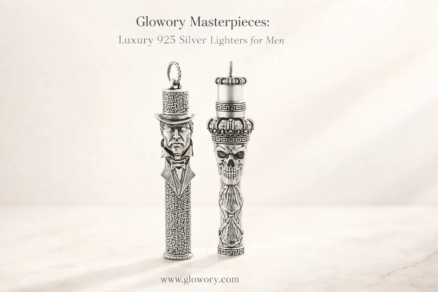 Glowory Masterpieces Luxury 925 Silver Lighters for Men