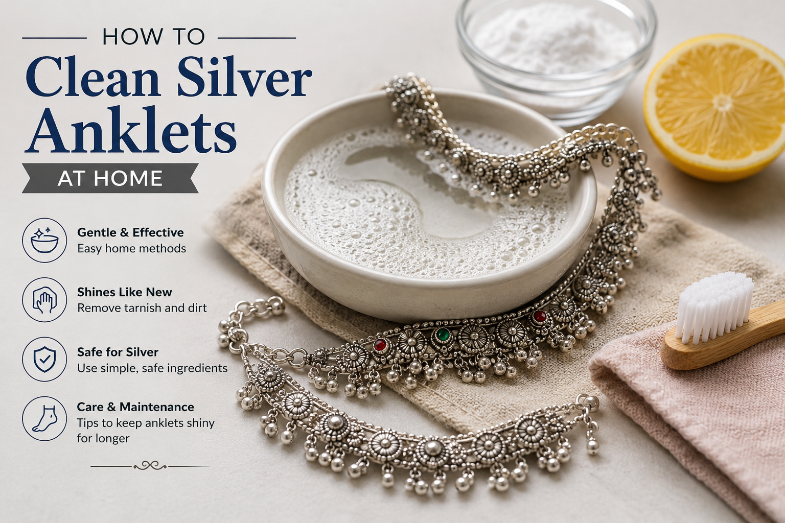 How to Clean Silver Anklets at Home
