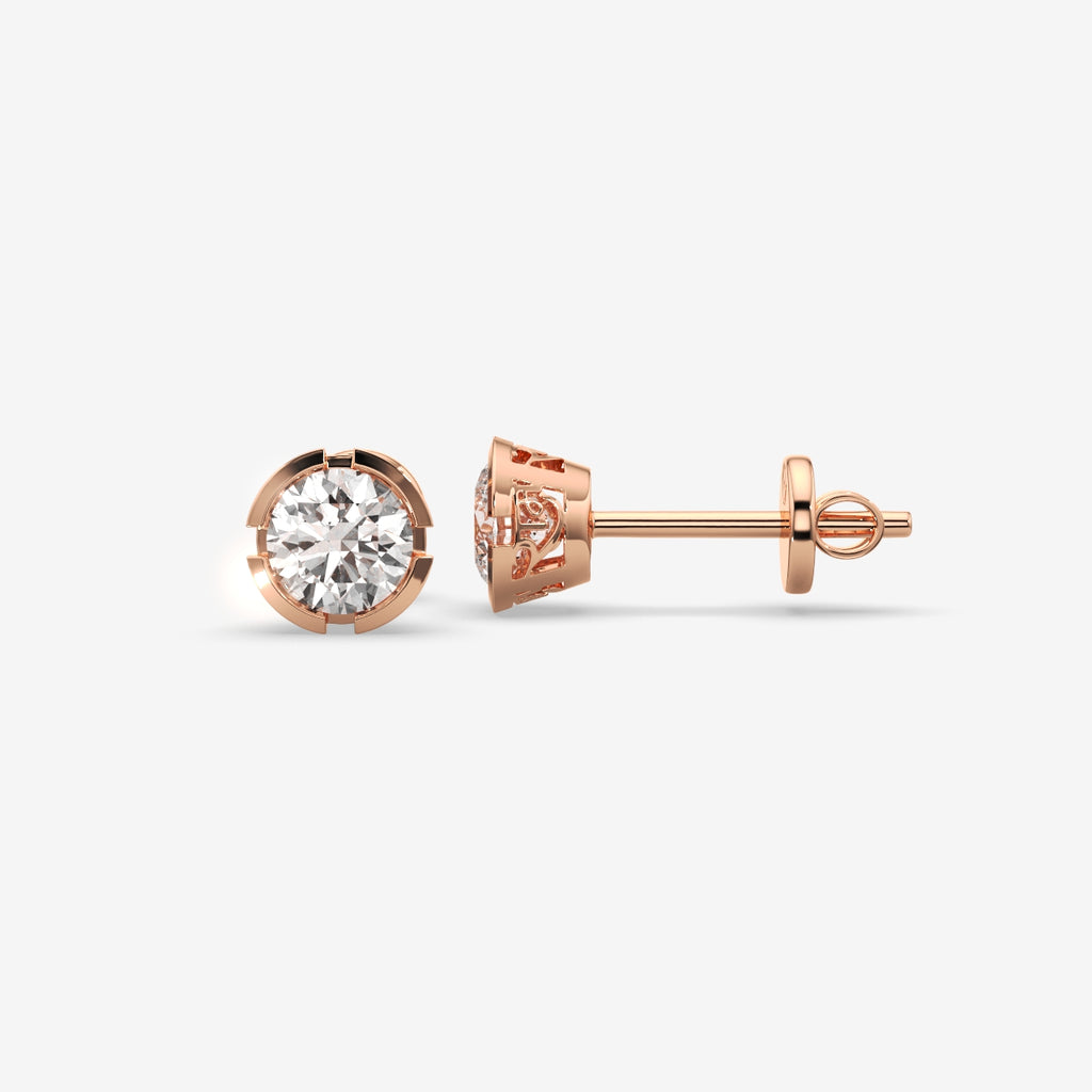 Luxury Round Cut Stud Earrings ( 1 PC )