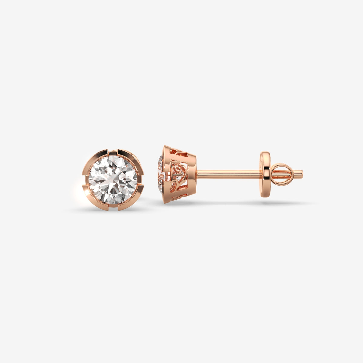 Luxury Round Cut Stud Earrings ( 1 PC )