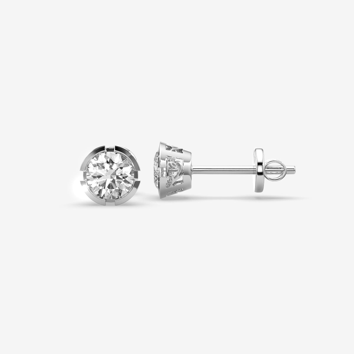 Luxury Round Cut Stud Earrings ( 1 PC )