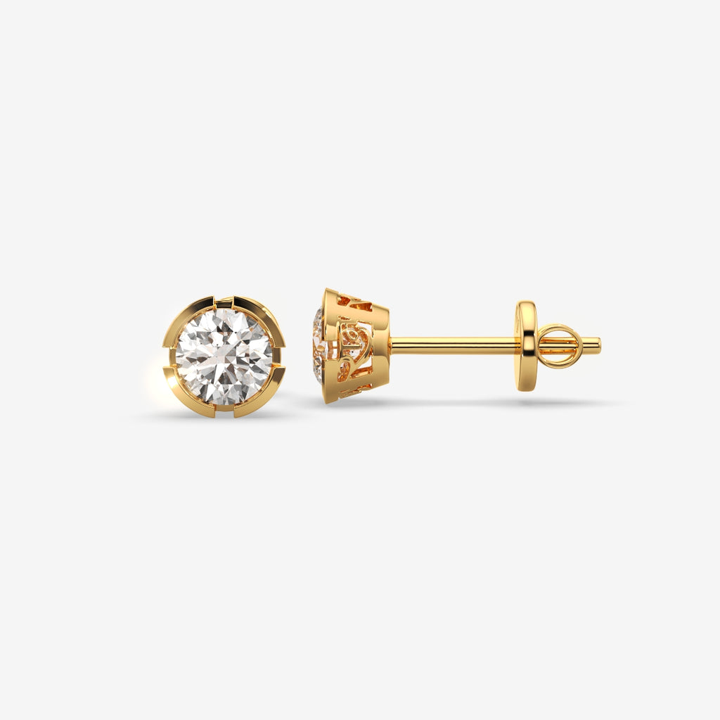 Luxury Round Cut Stud Earrings ( 1 PC )