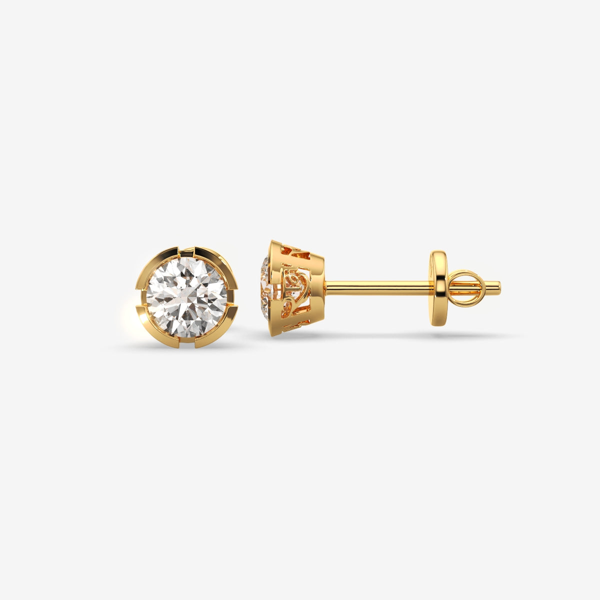 Luxury Round Cut Stud Earrings ( 1 PC )
