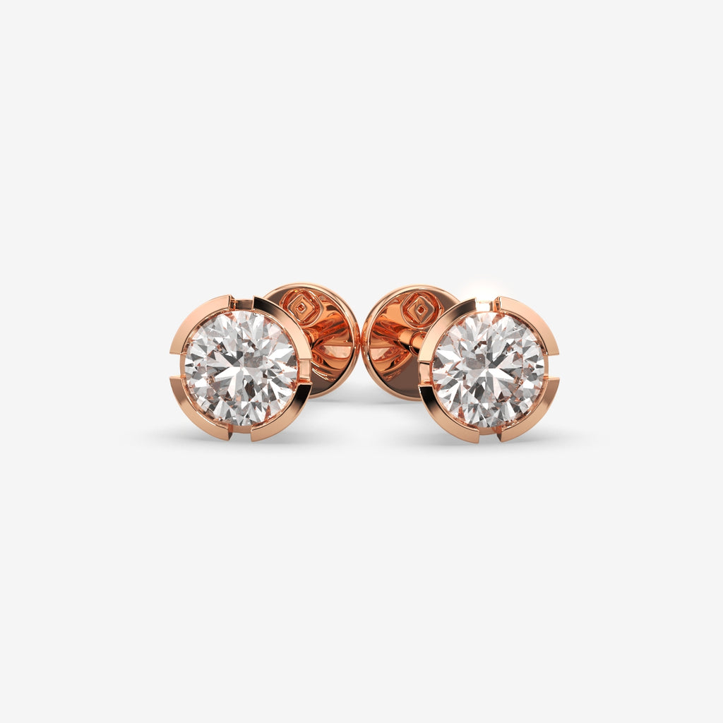 Luxury Round Cut Stud Earrings ( 1 PC )
