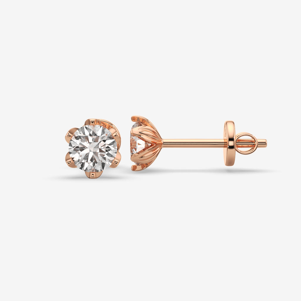 Round Brilliant Cut Diamond Earrings (1 PC)