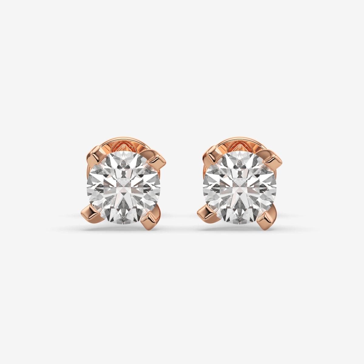 Timeless Round Cut Solitaire Studs  (1 PC)