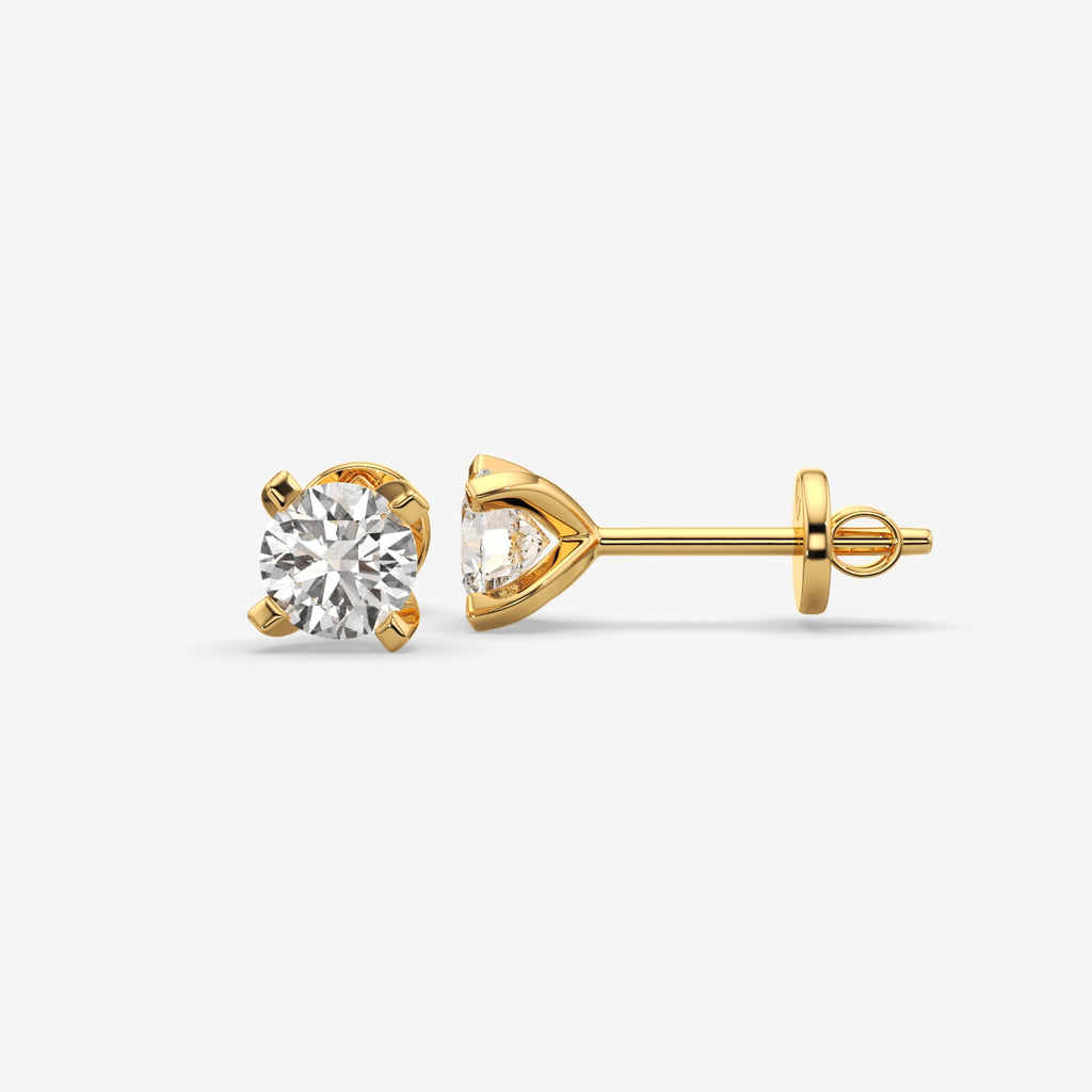 Timeless Round Cut Solitaire Studs  (1 PC)