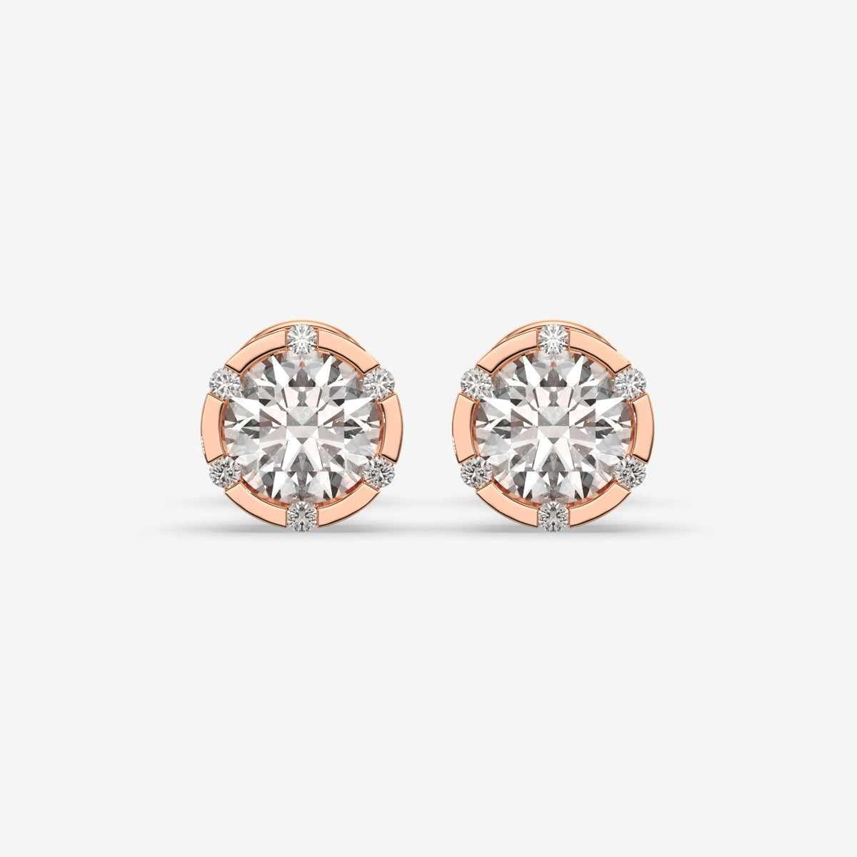 Modern Hexa-Frame Solitaire Earrings (1 PC)