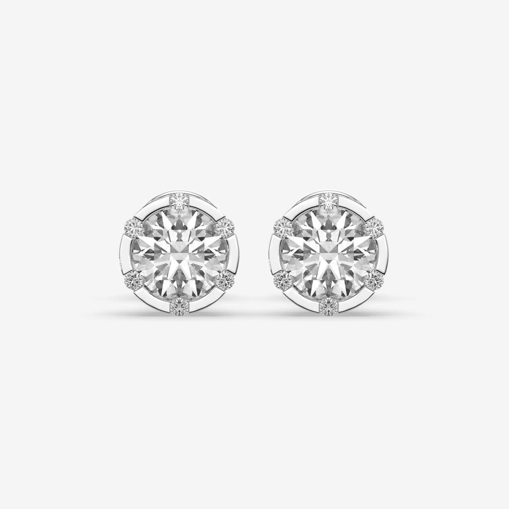 Modern Hexa-Frame Solitaire Earrings (1 PC)