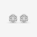 Modern Hexa-Frame Solitaire Earrings (1 PC)