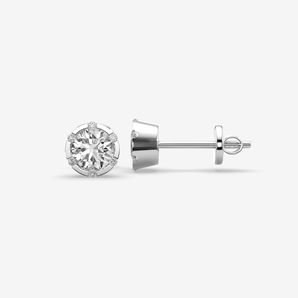 Modern Hexa-Frame Solitaire Earrings (1 PC)