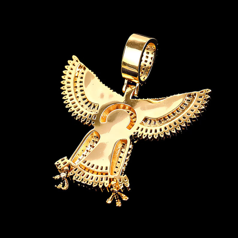 Iced Out Eagle Wings Silver Pendant