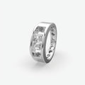 Flush-Set Rectangular Diamond Engagement Rings For Men's