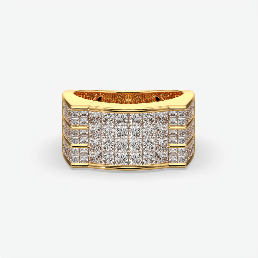 Imperial Grid Diamond Ring For Men's