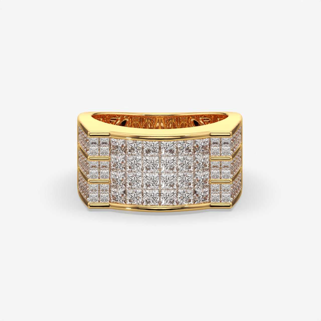Imperial Grid Diamond Ring For Men's