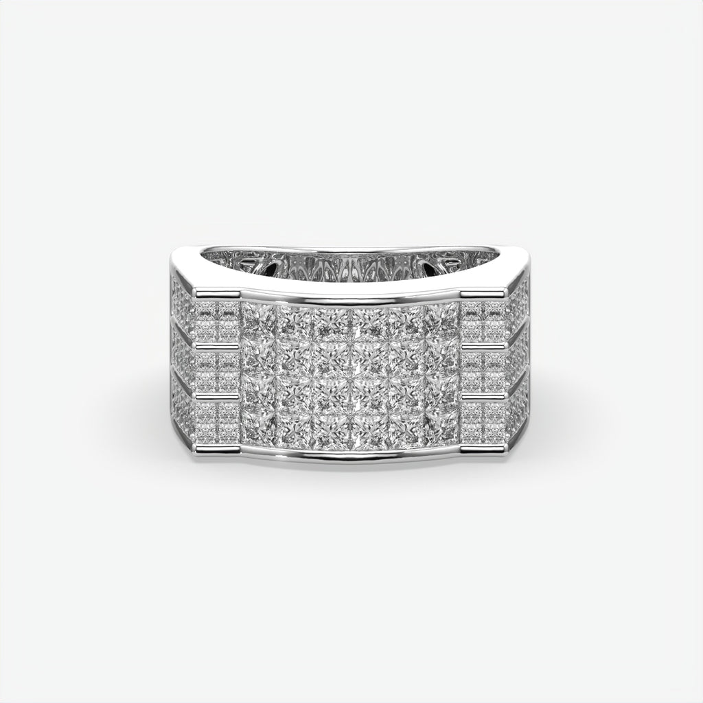 Imperial Grid Diamond Ring For Men's