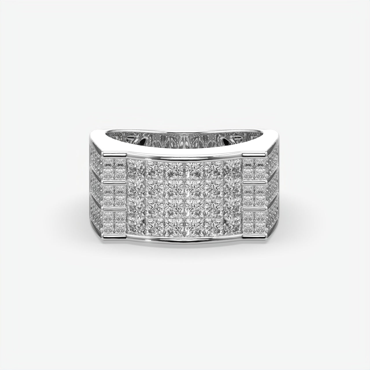 Imperial Grid Diamond Ring For Men's