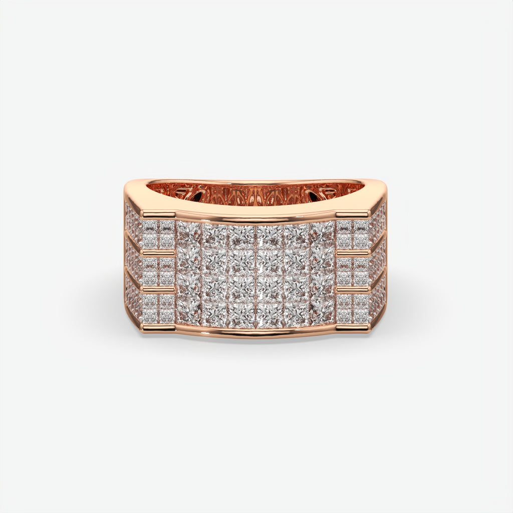 Imperial Grid Diamond Ring For Men's