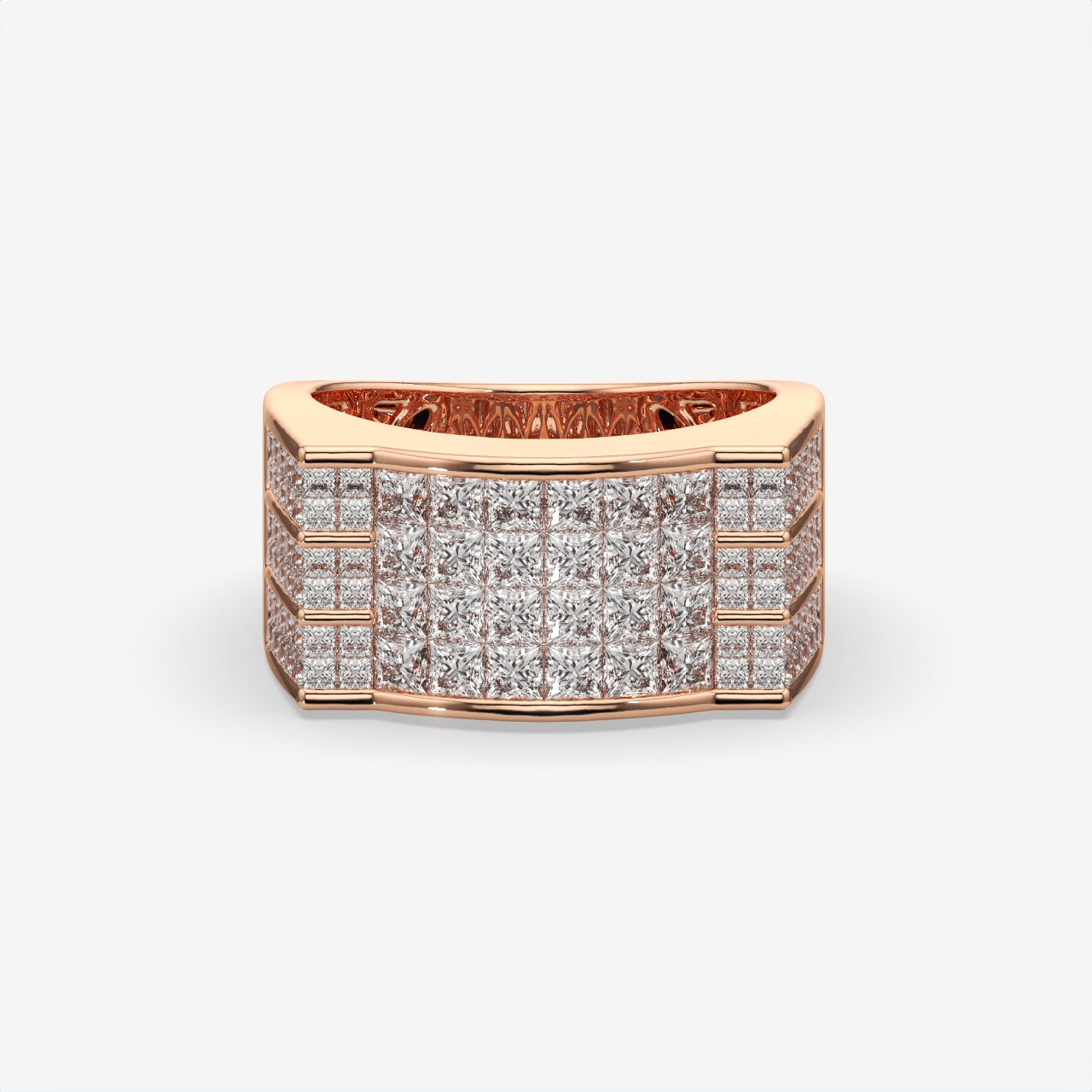 Imperial Grid Diamond Ring For Men's