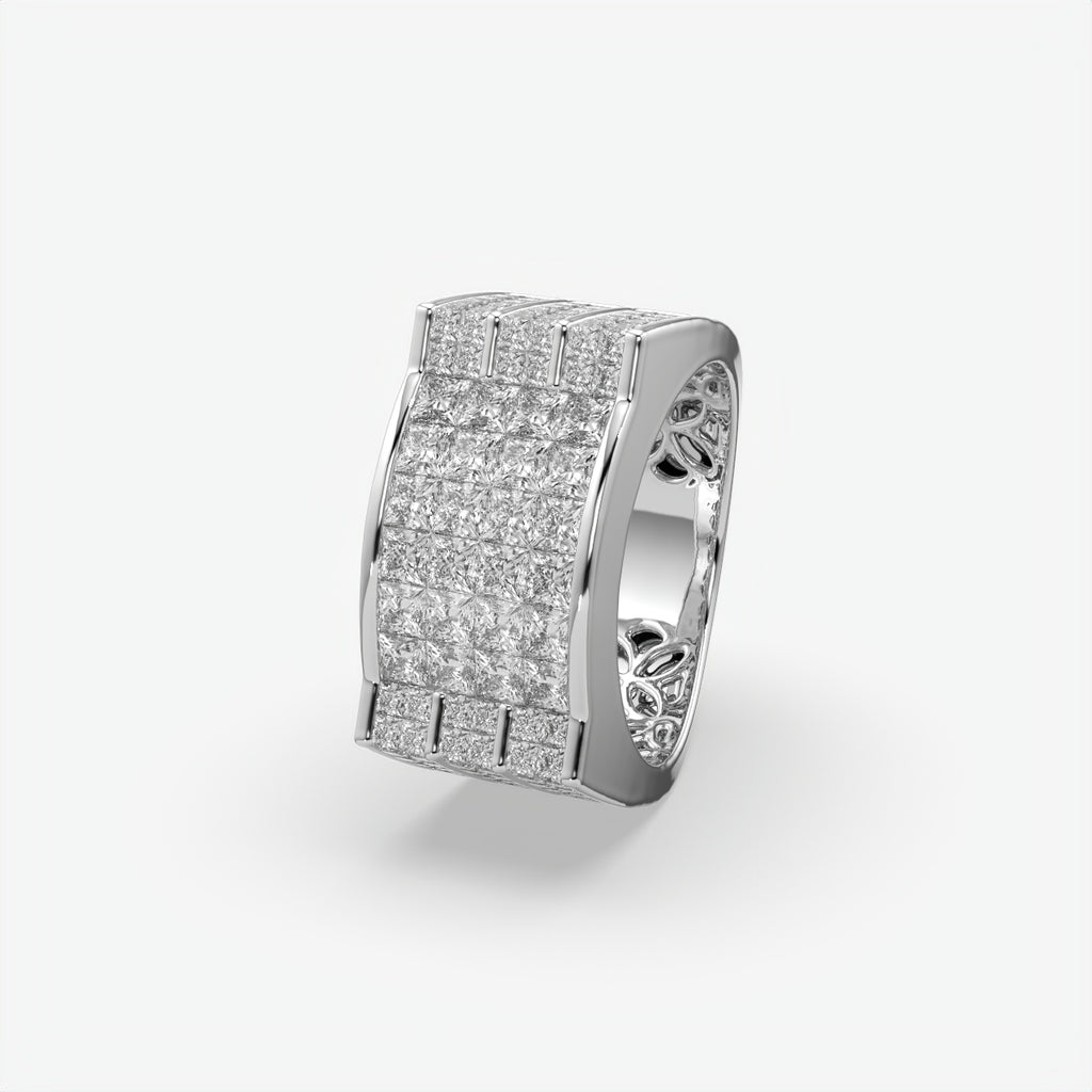 Imperial Grid Diamond Ring For Men's