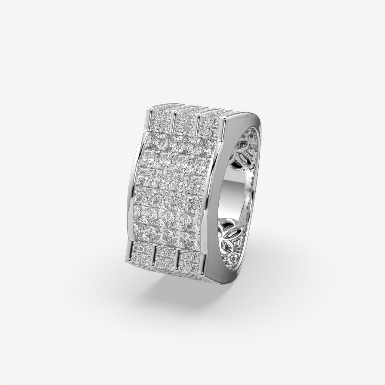 Imperial Grid Diamond Ring For Men's