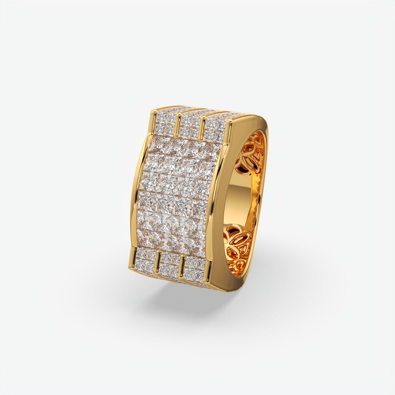 Imperial Grid Diamond Ring For Men's
