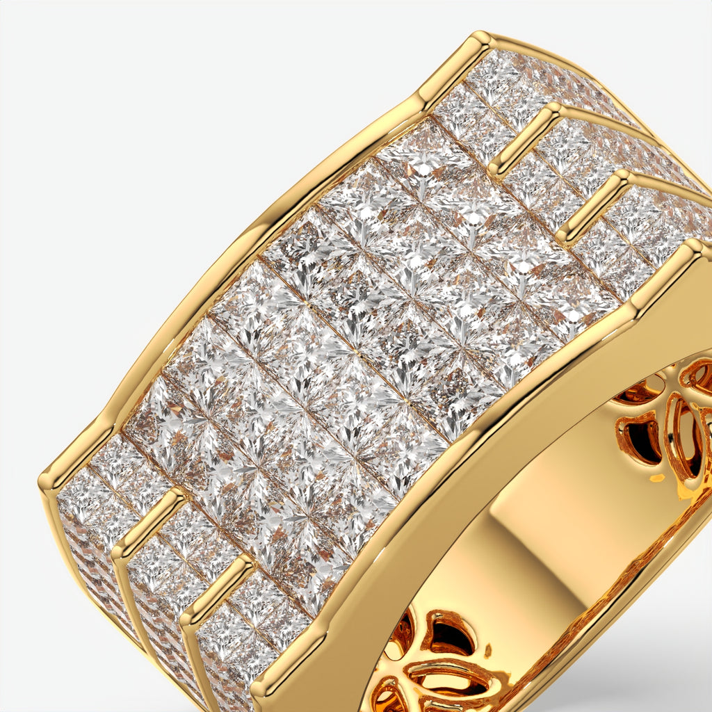 Imperial Grid Diamond Ring For Men's