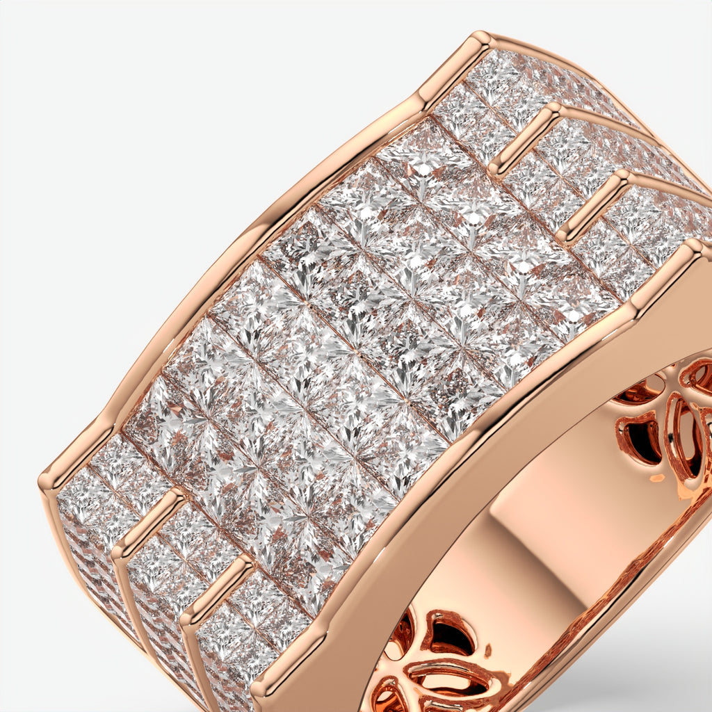 Imperial Grid Diamond Ring For Men's