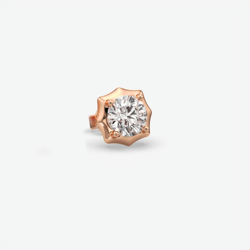 Sterling Silver Bold & Stylish Single Diamond Studs For Men's