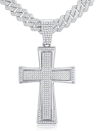 92.5 Silver Hip Hop Cross Iced Out Pendant Collection