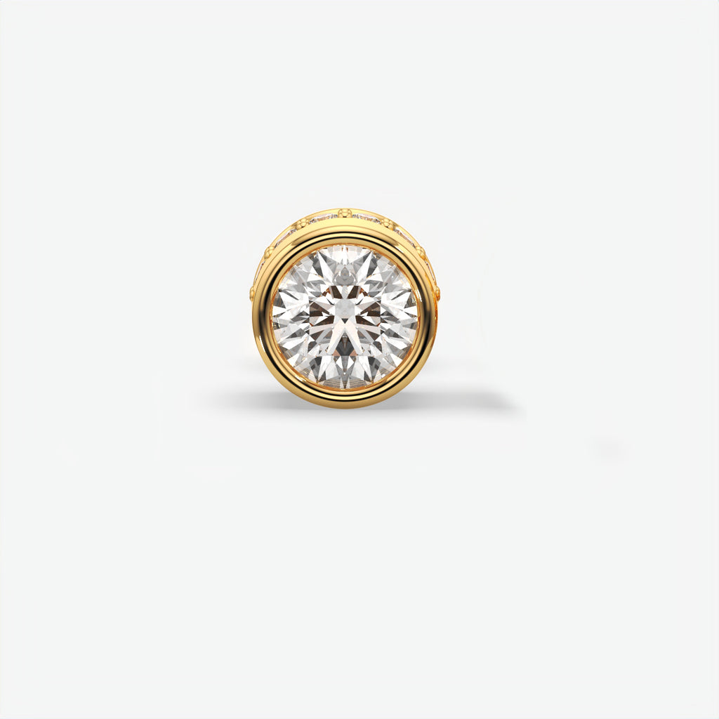 Men's Round Diamond Solitaire Stud