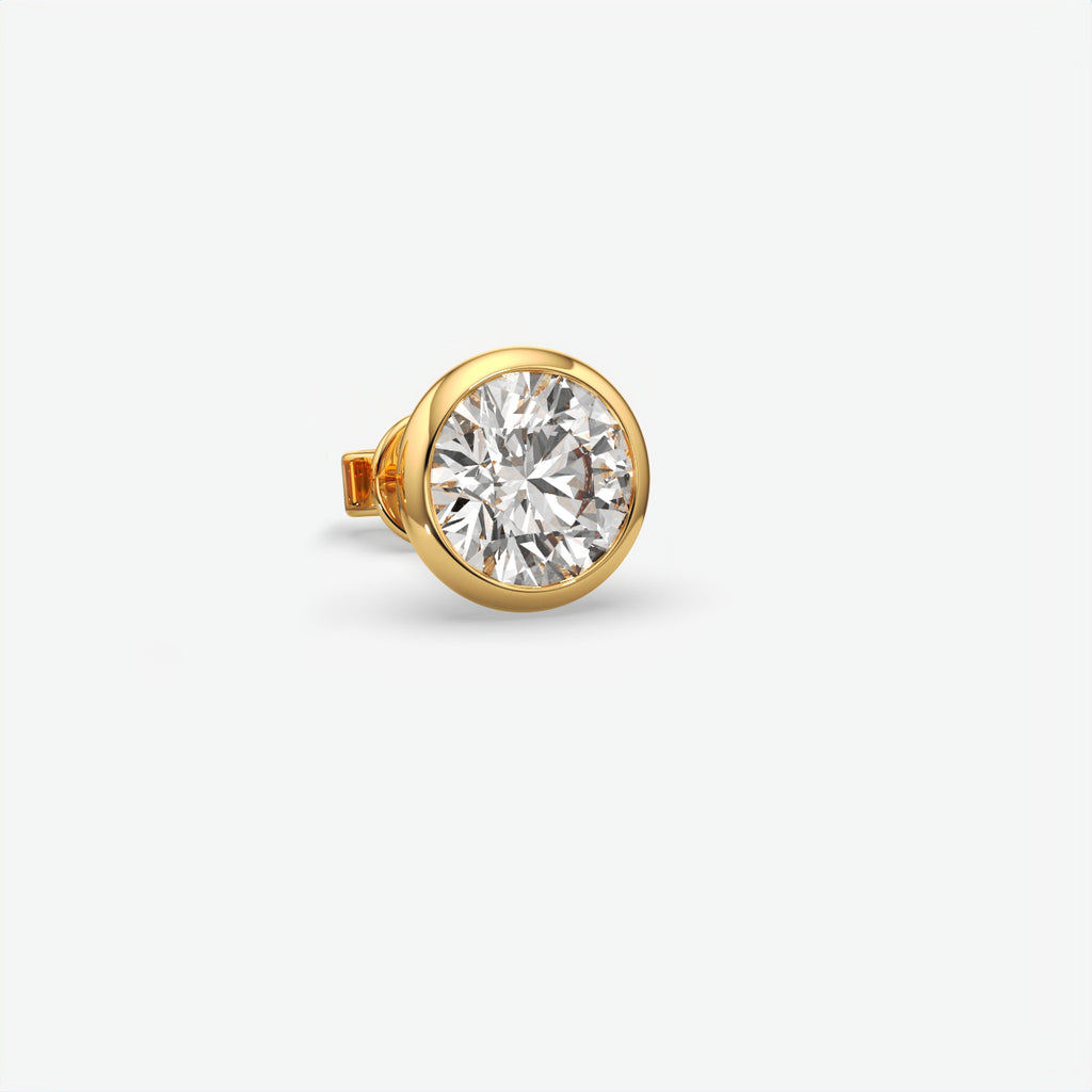 Men’s 925 Sterling Silver Round Moissanite Solitaire Stud Earring