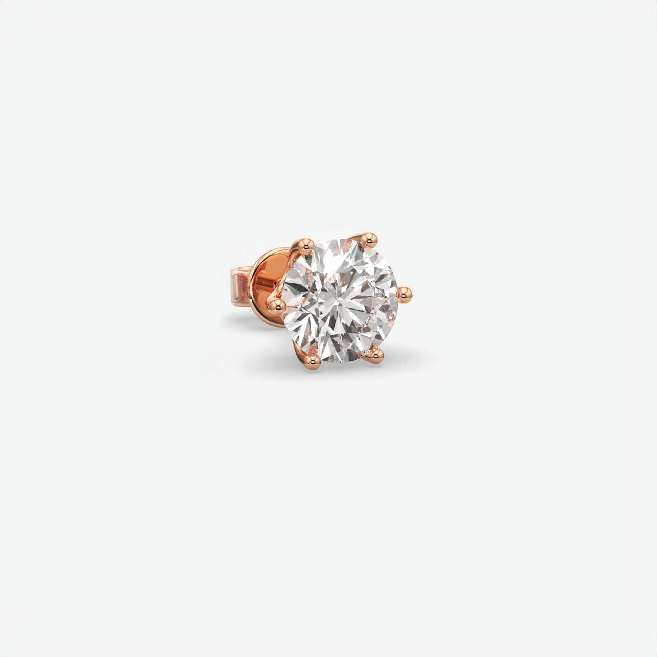 925 Sterling Silver Round Cut Moissanite Single Stud Earring for Men