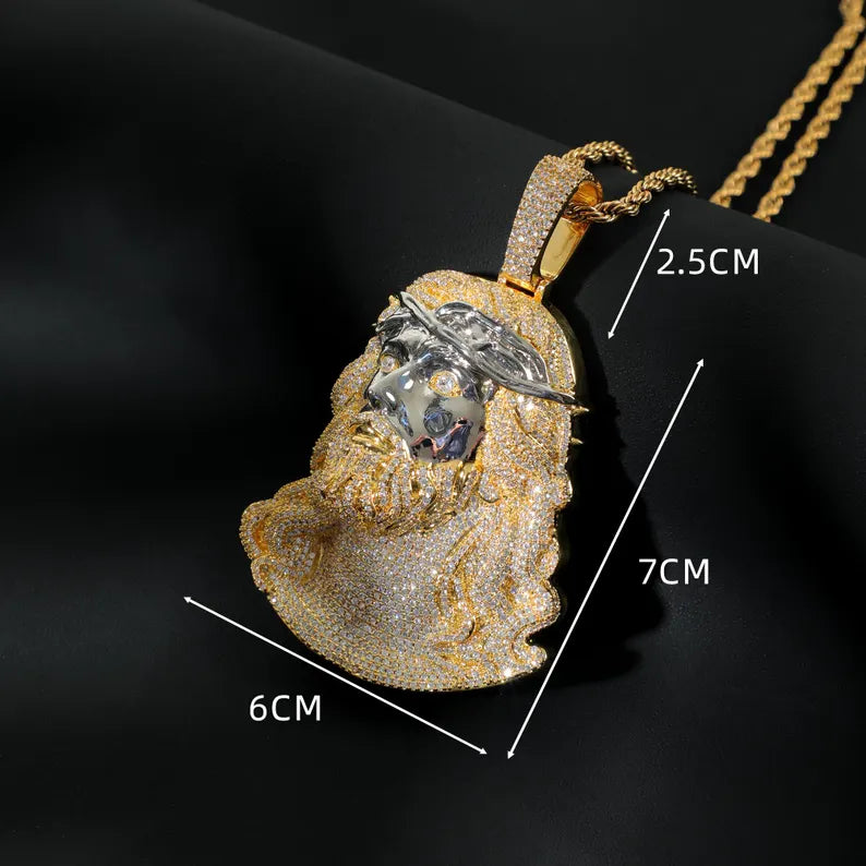 Iced Out Luxury Silver Jesus Christ Pendant