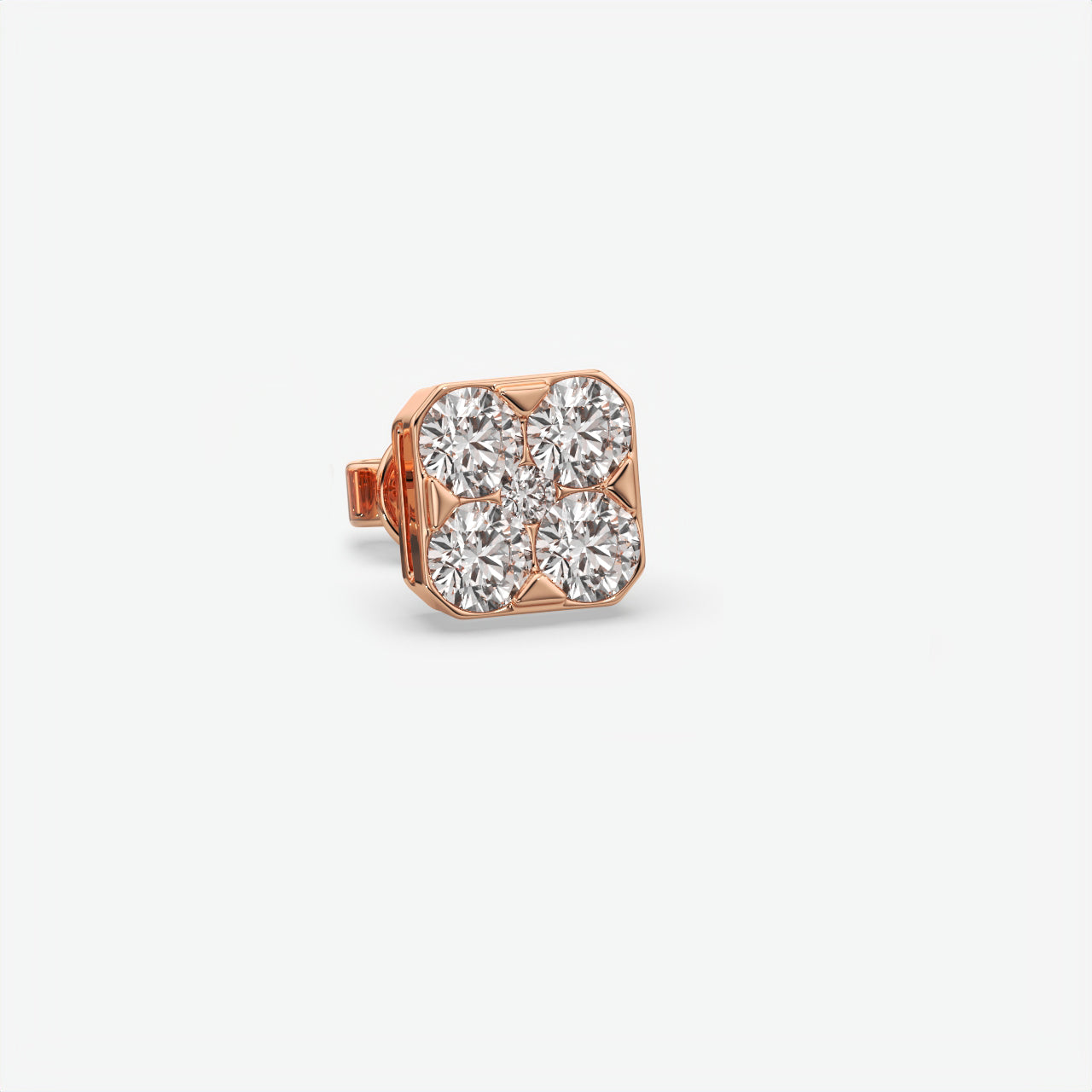 Moissanite Sterling Silver Cluster Stud Earrings For Men's