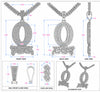 Q Block Pendant Necklace 92.5 Silver Iced Out Lebron Diamond Hip Hop Jewelry USA