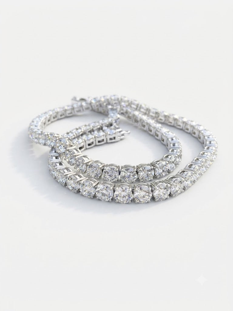 Sparkling Solitaire Graduated Tennis Chain