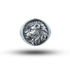 African Lion Head 925 Sterling Silver Signet Ring