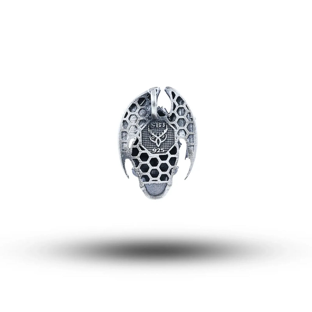 Dragon Wings Skull 925 Sterling Silver Pendant03