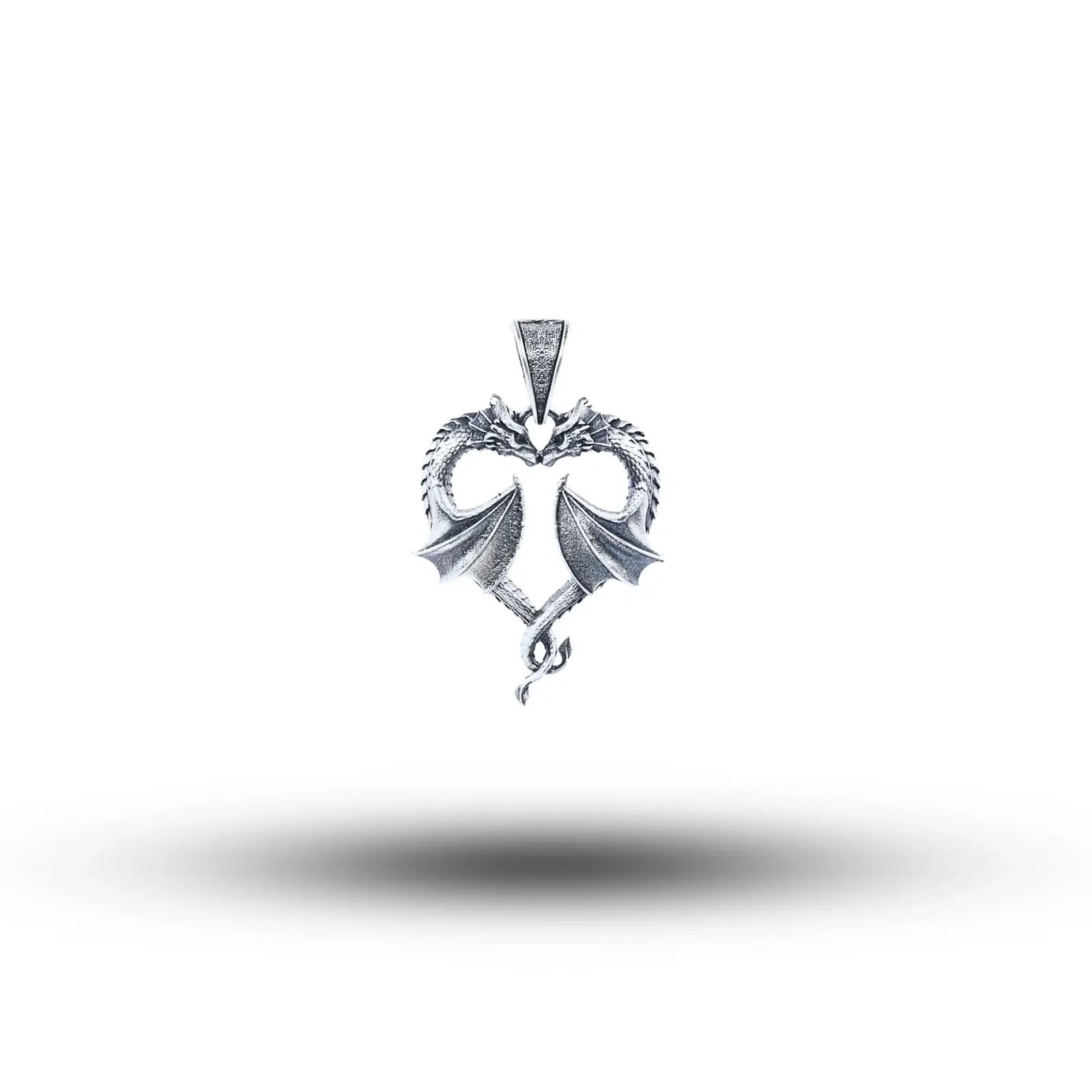 Dragons Creature Animal Love Heart 925 Sterling Silver Pendant