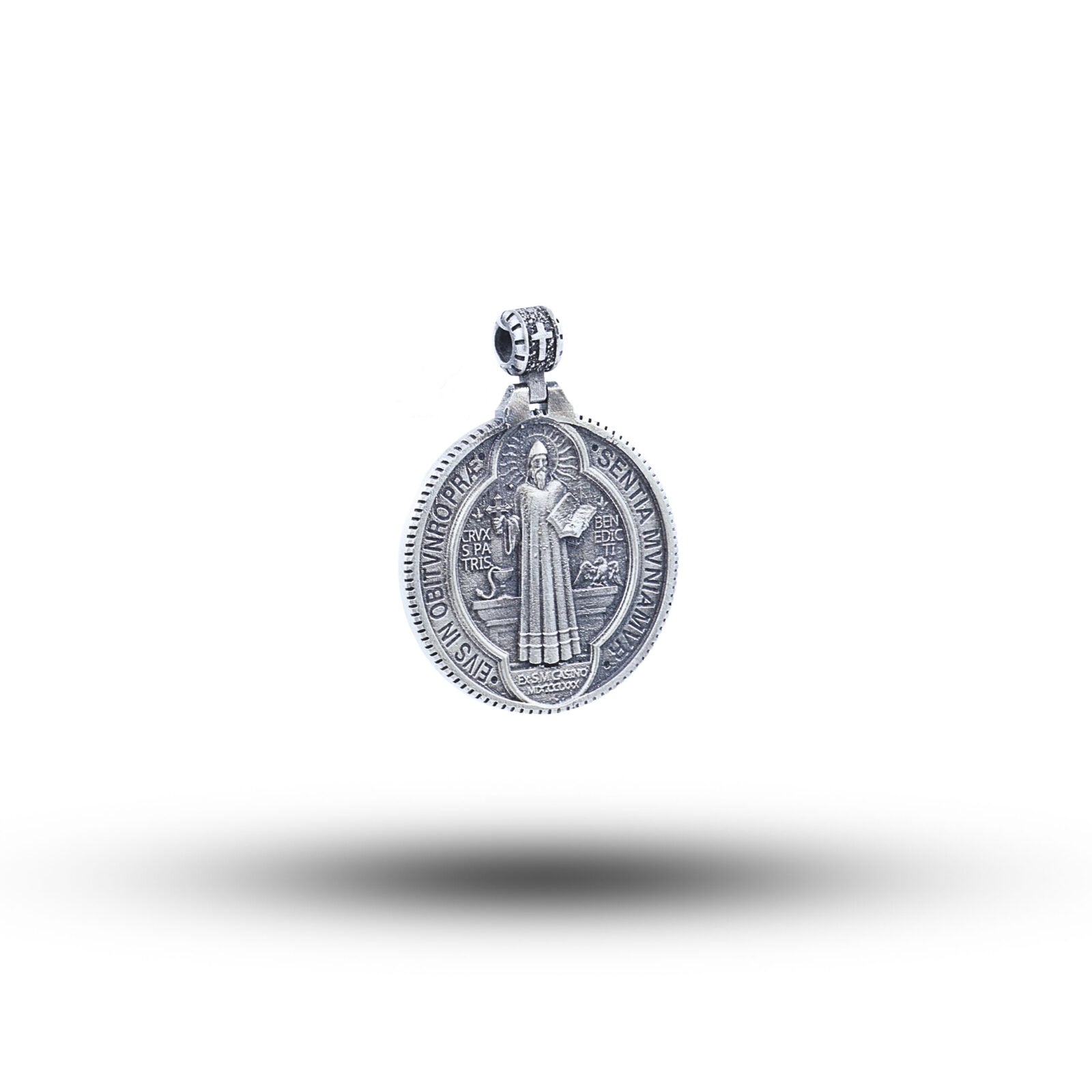 Saint Benedict Medallion 925 Sterling Silver Pendant
