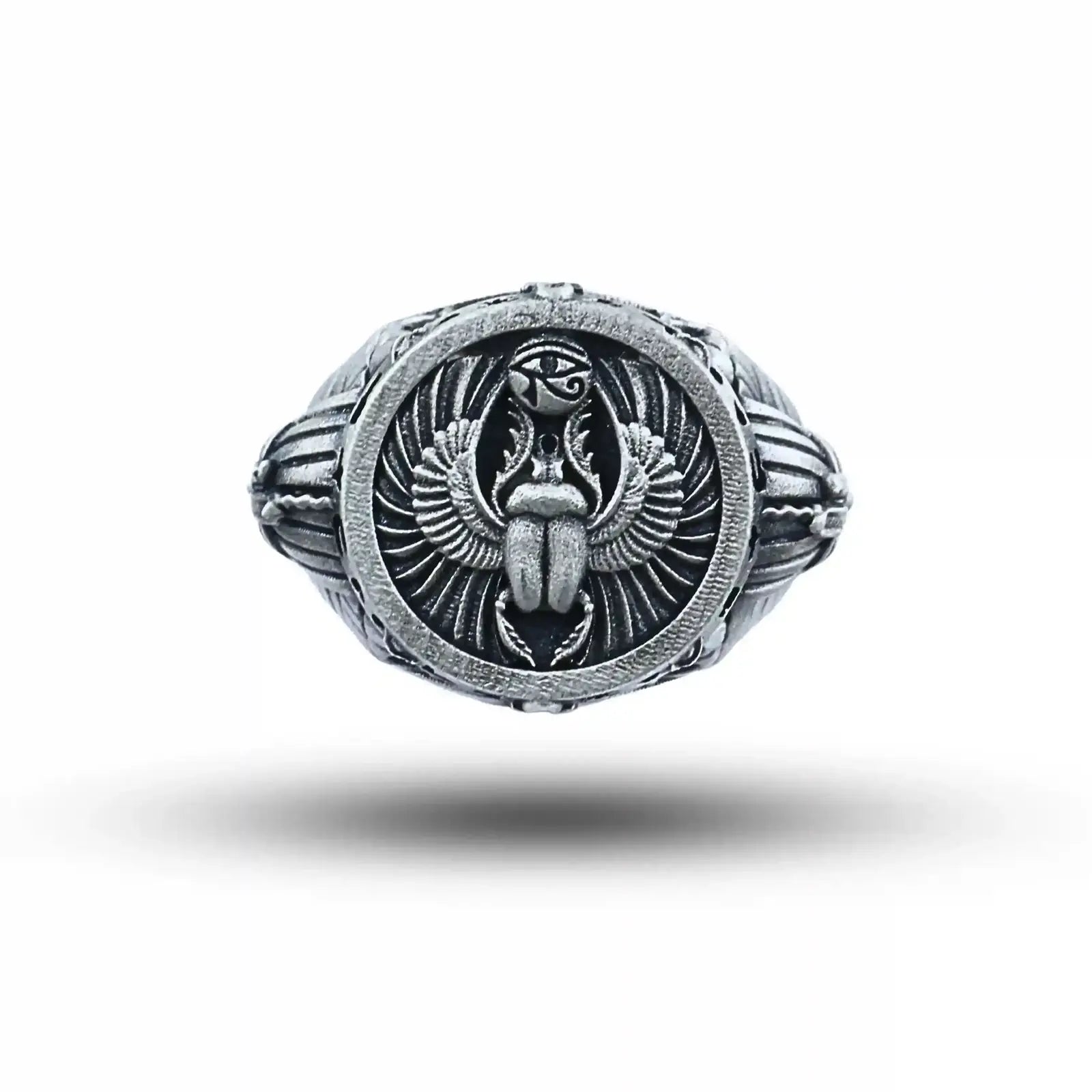 Scarab Pharaoh Egyptian 925 Sterling Silver Ring