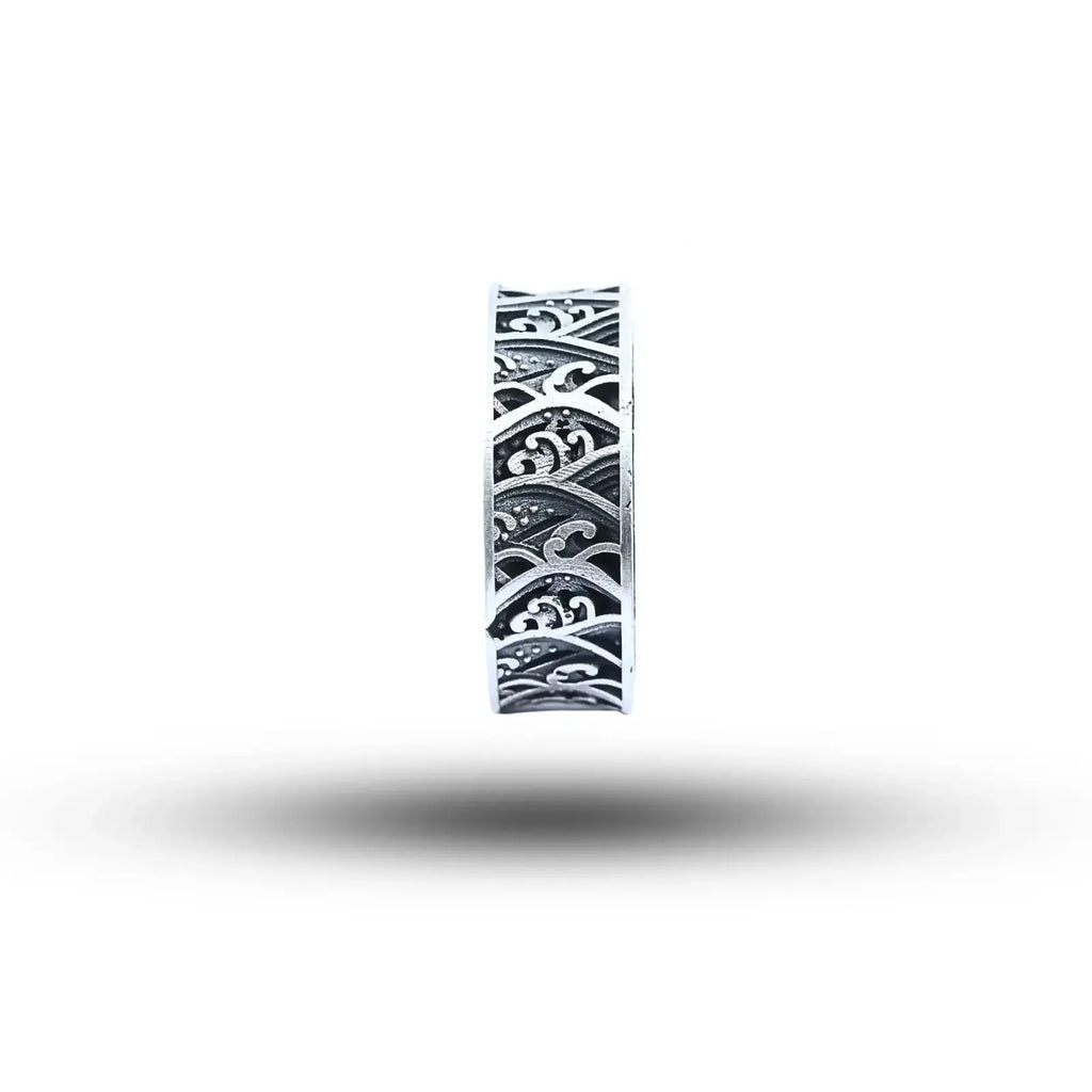 Wave Pattern 925 Sterling Silver band