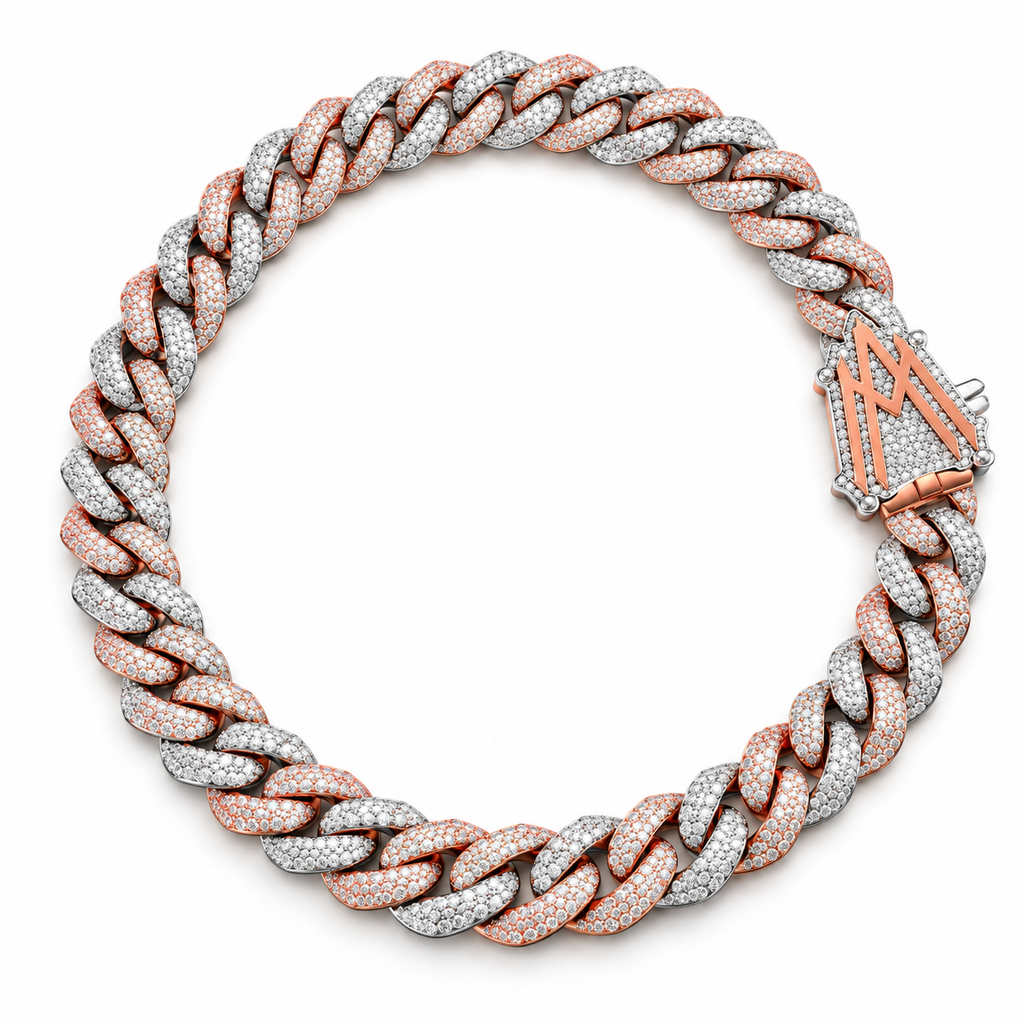 Two-Tone Iced Out Cuban Link Chain