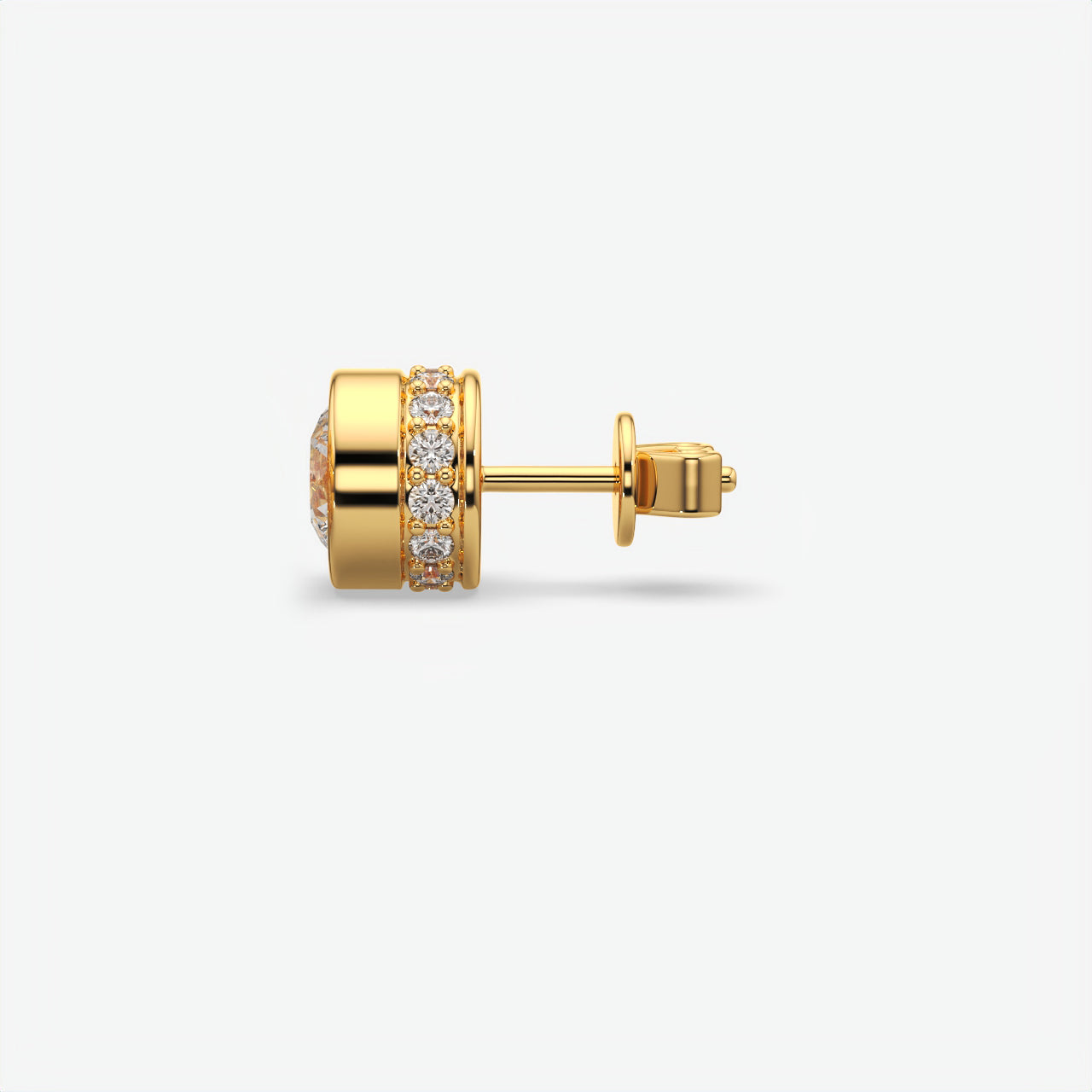 Men's Round Diamond Solitaire Stud