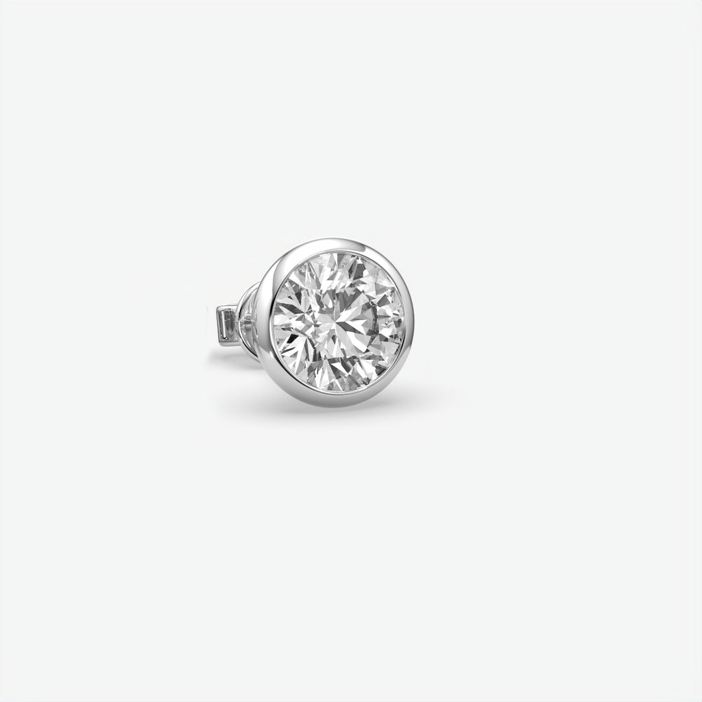 Men’s 925 Sterling Silver Round Moissanite Solitaire Stud Earring