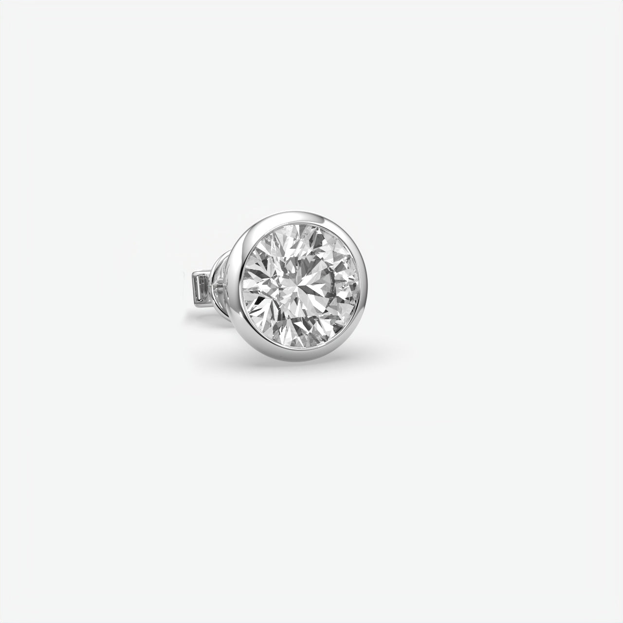 Men’s 925 Sterling Silver Round Moissanite Solitaire Stud Earring