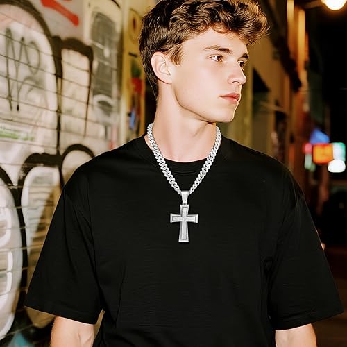 92.5 Silver Hip Hop Cross Iced Out Pendant Collection